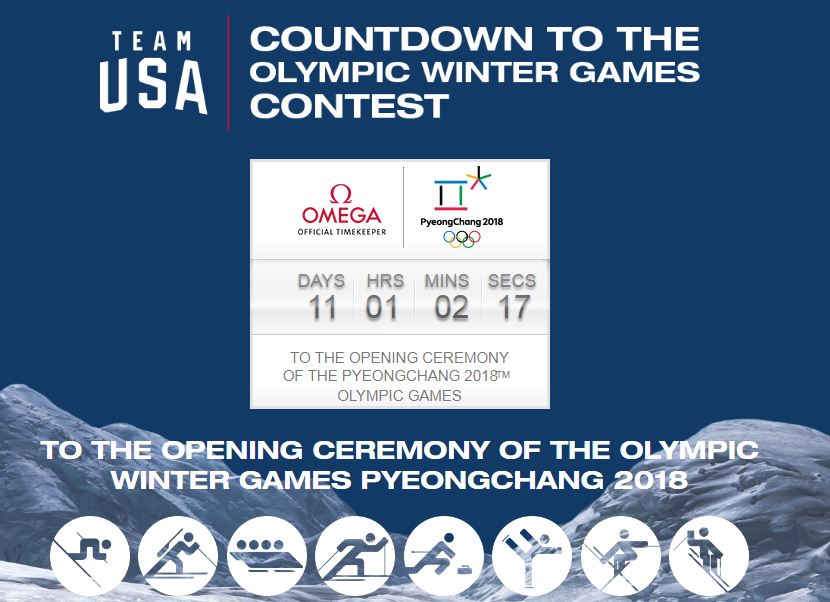 Team USA Countdown to Winter Olympics Sweepstakes & Instant Win
